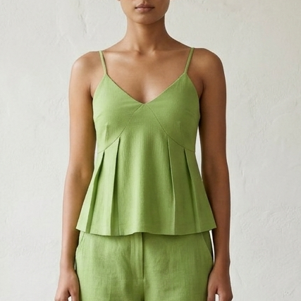 PLEATED CAMI TOP